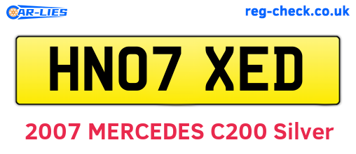 HN07XED are the vehicle registration plates.