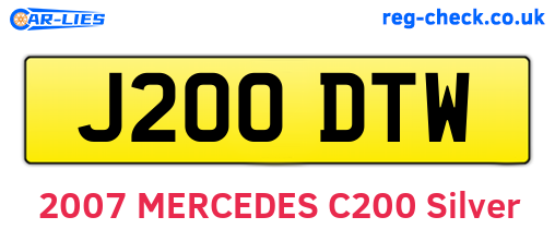 J200DTW are the vehicle registration plates.