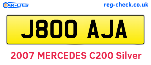 J800AJA are the vehicle registration plates.