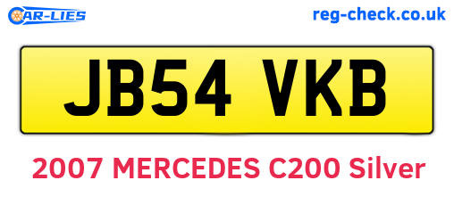 JB54VKB are the vehicle registration plates.