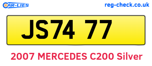 JS7477 are the vehicle registration plates.