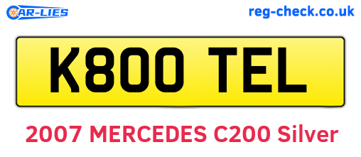K800TEL are the vehicle registration plates.