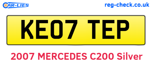 KE07TEP are the vehicle registration plates.
