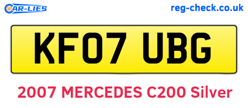 KF07UBG are the vehicle registration plates.