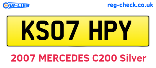 KS07HPY are the vehicle registration plates.