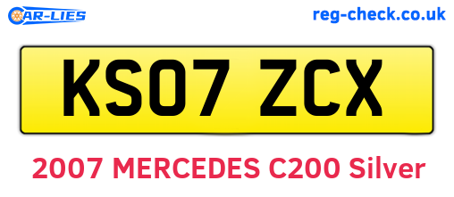 KS07ZCX are the vehicle registration plates.