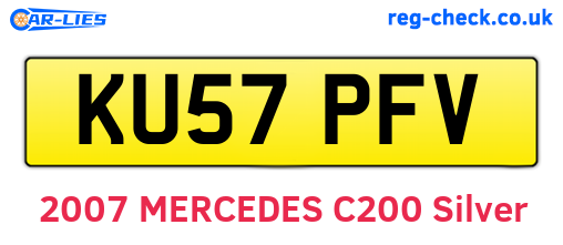 KU57PFV are the vehicle registration plates.