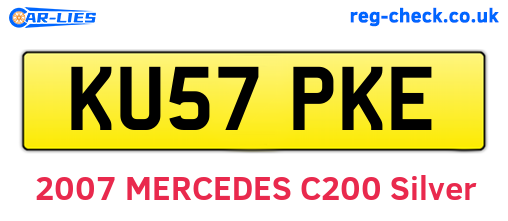 KU57PKE are the vehicle registration plates.