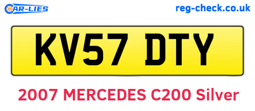 KV57DTY are the vehicle registration plates.