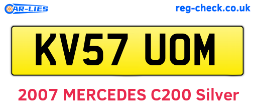 KV57UOM are the vehicle registration plates.