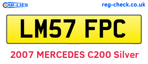 LM57FPC are the vehicle registration plates.
