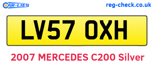 LV57OXH are the vehicle registration plates.