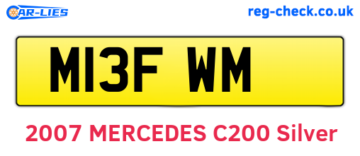 M13FWM are the vehicle registration plates.