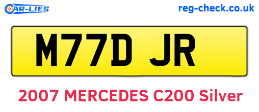 M77DJR are the vehicle registration plates.