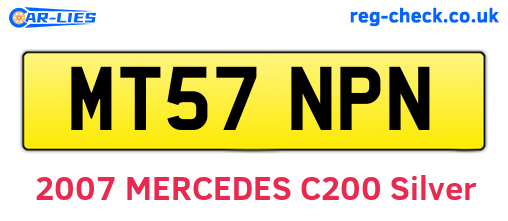 MT57NPN are the vehicle registration plates.