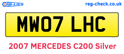 MW07LHC are the vehicle registration plates.