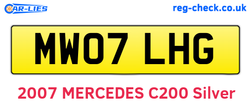 MW07LHG are the vehicle registration plates.