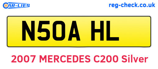 N50AHL are the vehicle registration plates.
