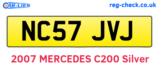 NC57JVJ are the vehicle registration plates.