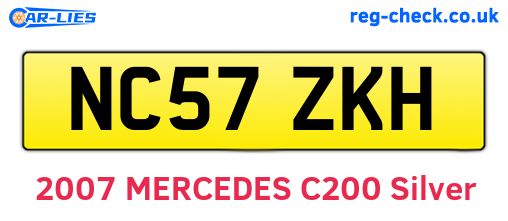 NC57ZKH are the vehicle registration plates.