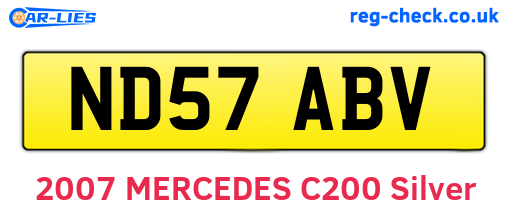 ND57ABV are the vehicle registration plates.
