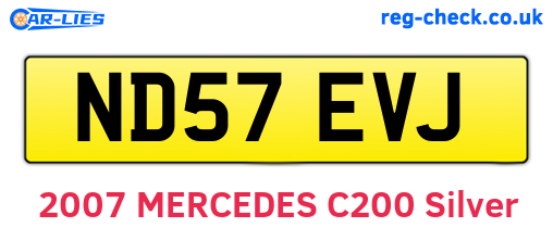 ND57EVJ are the vehicle registration plates.