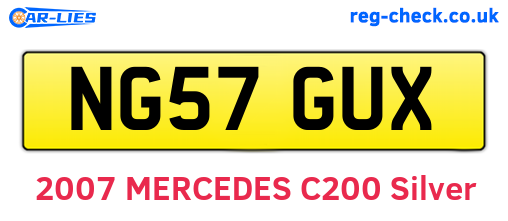 NG57GUX are the vehicle registration plates.