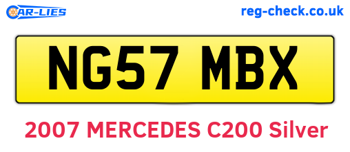 NG57MBX are the vehicle registration plates.