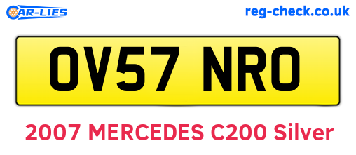 OV57NRO are the vehicle registration plates.