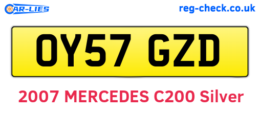 OY57GZD are the vehicle registration plates.