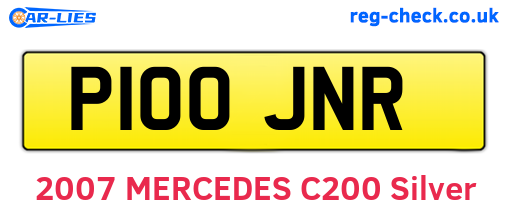 P100JNR are the vehicle registration plates.