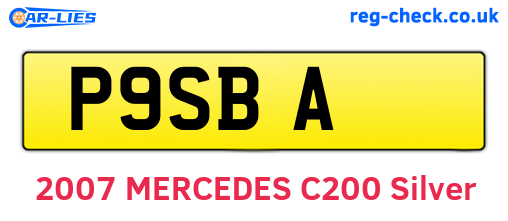 P9SBA are the vehicle registration plates.