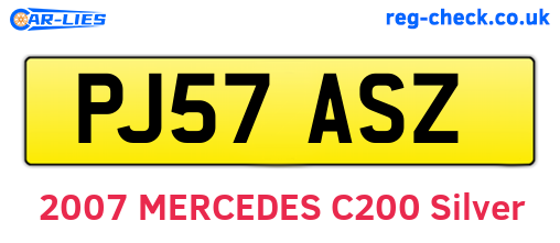 PJ57ASZ are the vehicle registration plates.