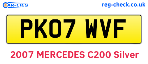 PK07WVF are the vehicle registration plates.
