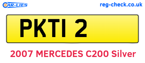 PKT12 are the vehicle registration plates.