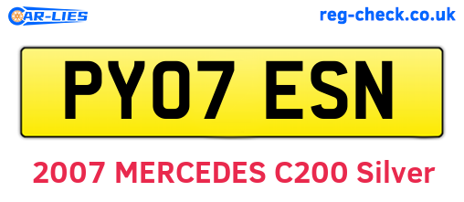 PY07ESN are the vehicle registration plates.