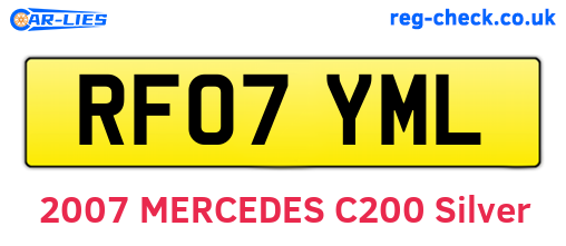 RF07YML are the vehicle registration plates.
