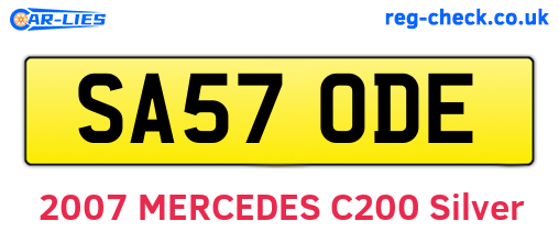 SA57ODE are the vehicle registration plates.