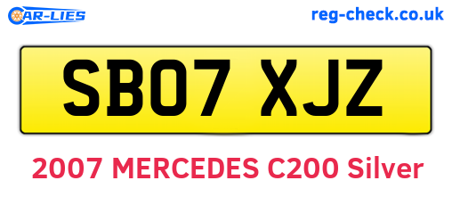 SB07XJZ are the vehicle registration plates.