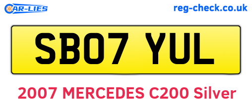 SB07YUL are the vehicle registration plates.