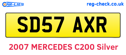 SD57AXR are the vehicle registration plates.