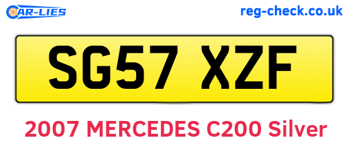 SG57XZF are the vehicle registration plates.