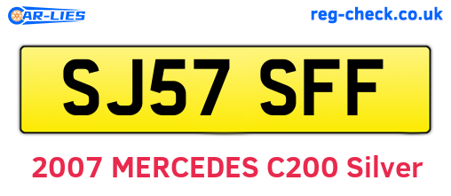 SJ57SFF are the vehicle registration plates.