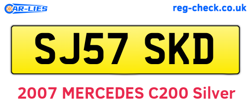 SJ57SKD are the vehicle registration plates.