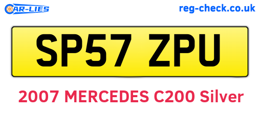 SP57ZPU are the vehicle registration plates.