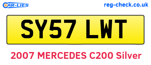 SY57LWT are the vehicle registration plates.