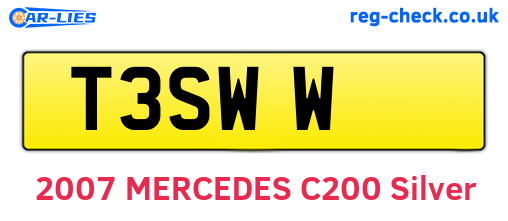 T3SWW are the vehicle registration plates.
