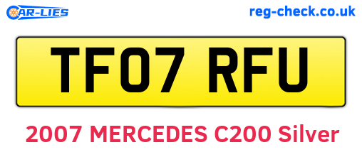TF07RFU are the vehicle registration plates.