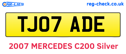TJ07ADE are the vehicle registration plates.