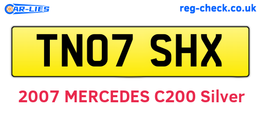 TN07SHX are the vehicle registration plates.
